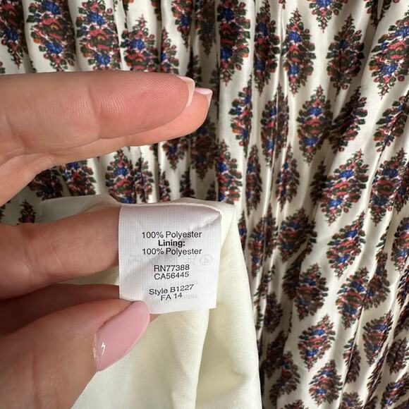 Madewell Women’s Pleated Diamond Floral Midi Skirt NWT Size 2 missing belt - Picture 9 of 9